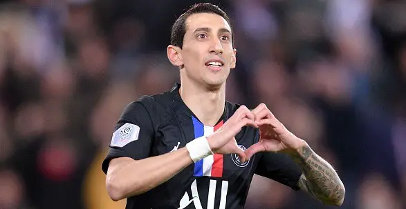 Angel di Maria is very happy at the Parc des Princes!