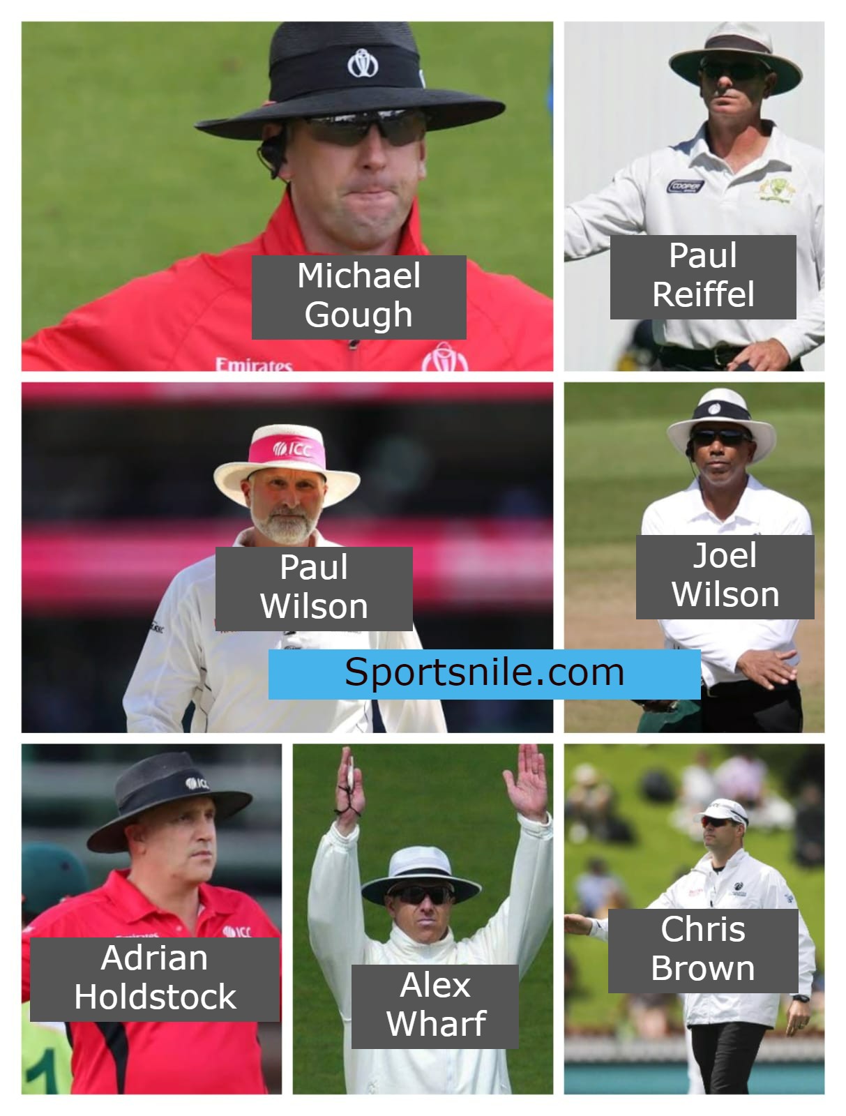Who are the umpires for today’s cricket match